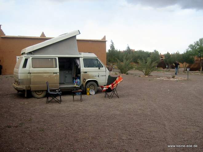 Auf dem Campingplatz in Nekob, Marokko