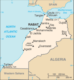 Karte von Marokko von Wikitravel
